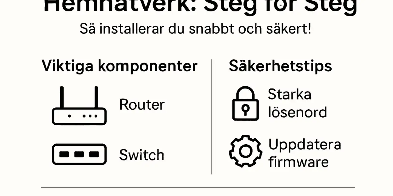 Hemnätverk: Steg för steg. Viktiga komponenter: Router, Switch. Säkerhetstips: Starka lösenord, uppdatera firmware. Perfekt för din ip tv-upplevelse.