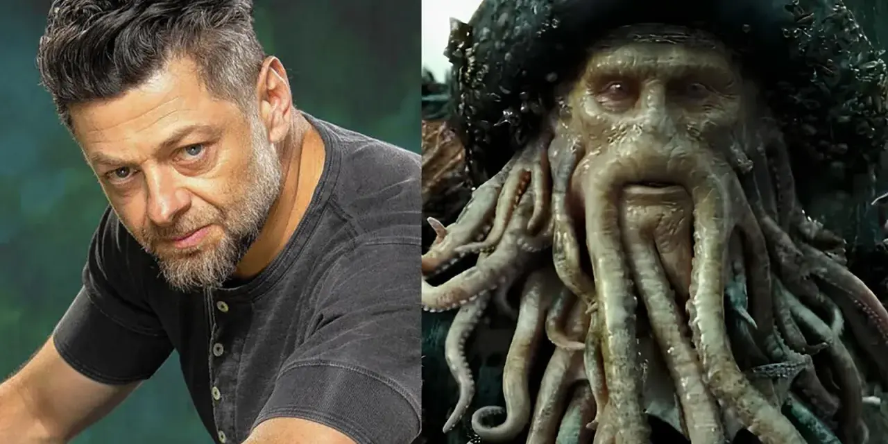 Andy Serkis jako Davy Jones w filmach "Piraci z Karaibów".