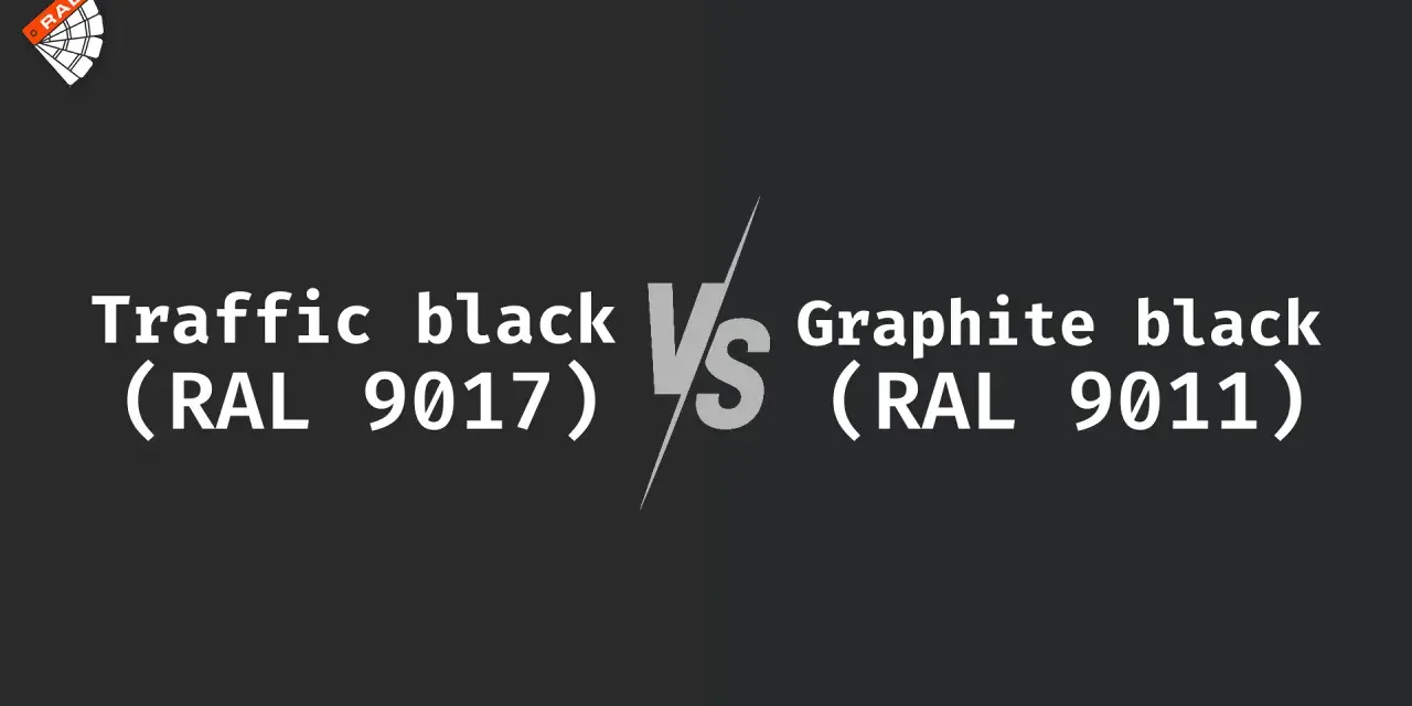 Porównanie odcieni czerni: Traffic black (RAL 9017) vs Graphite black (RAL 9011).