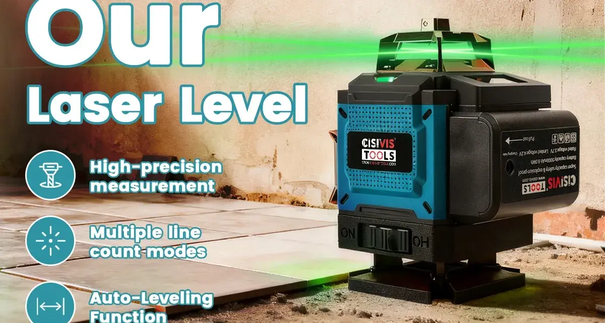 Livella laser 360° con funzione autolivellante, ideale per misurazioni precise e multiple linee.