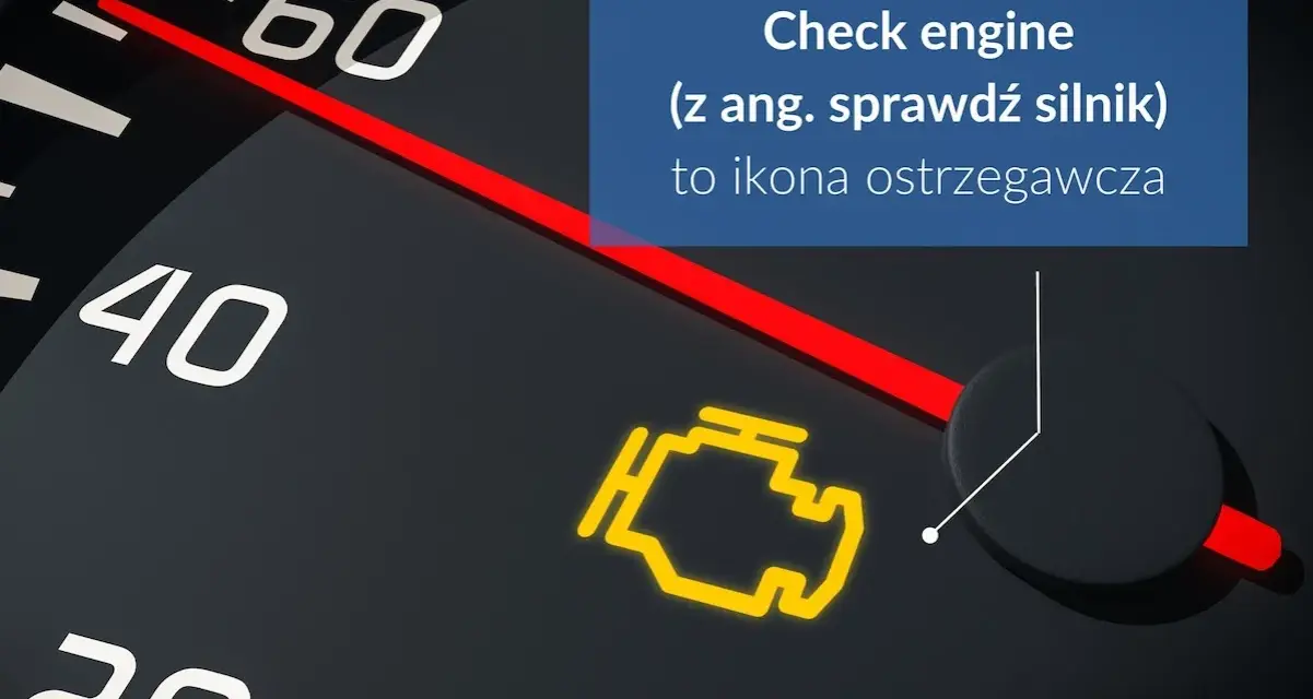 Kontrolka silnika świeci się, sygnalizując problem. Może to oznaczać szarpanie i konieczność wizyty u mechanika.
