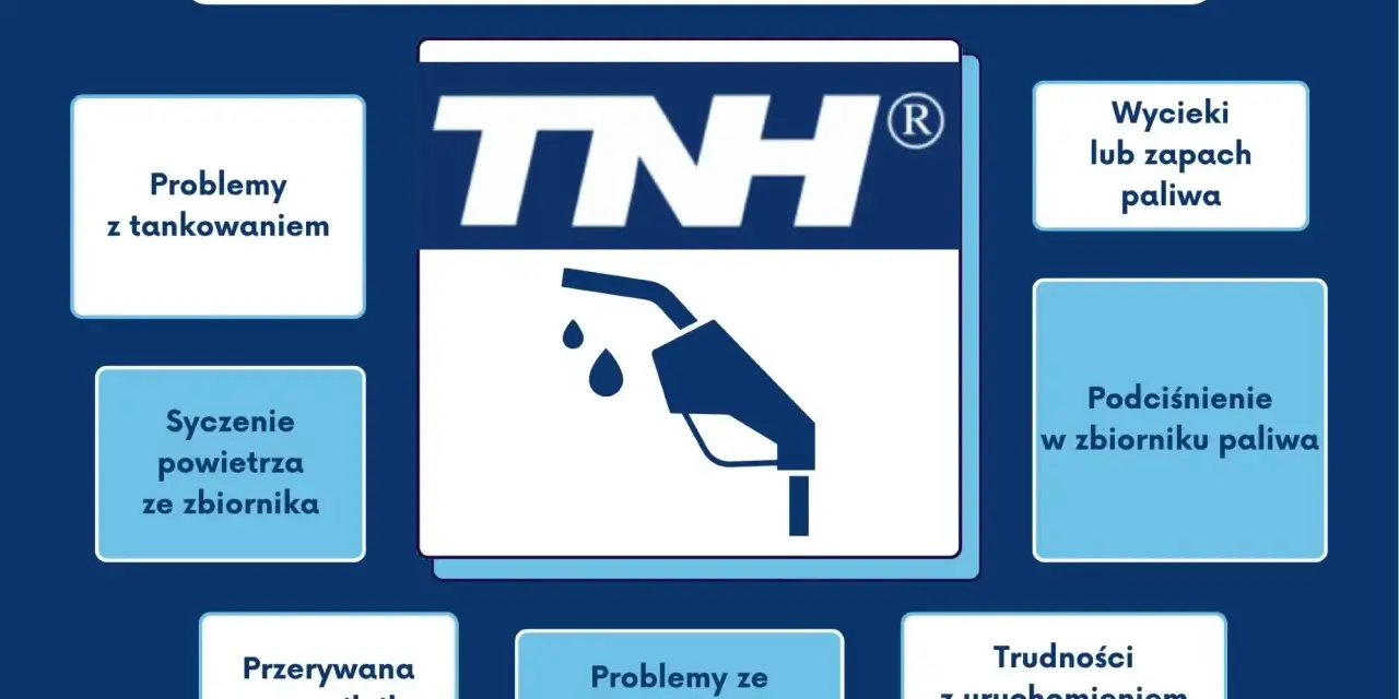 Objawy zatkanego odpowietrznika baku: problemy z tankowaniem, syczenie powietrza, wycieki paliwa, podciśnienie w baku, przerywana praca silnika, trudności z uruchomieniem.
