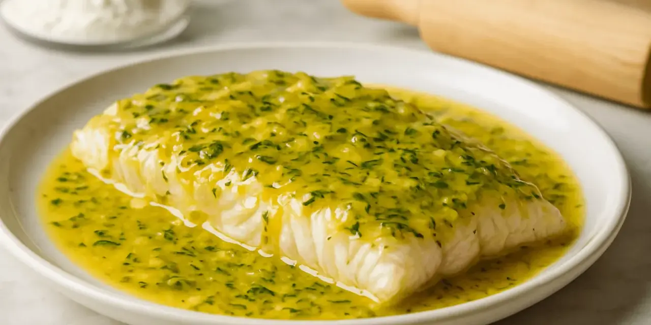 Filet ryby w sosie cytrynowym z ziołami. Idealny sos cytrynowy do ryby, który podkreśla jej smak.