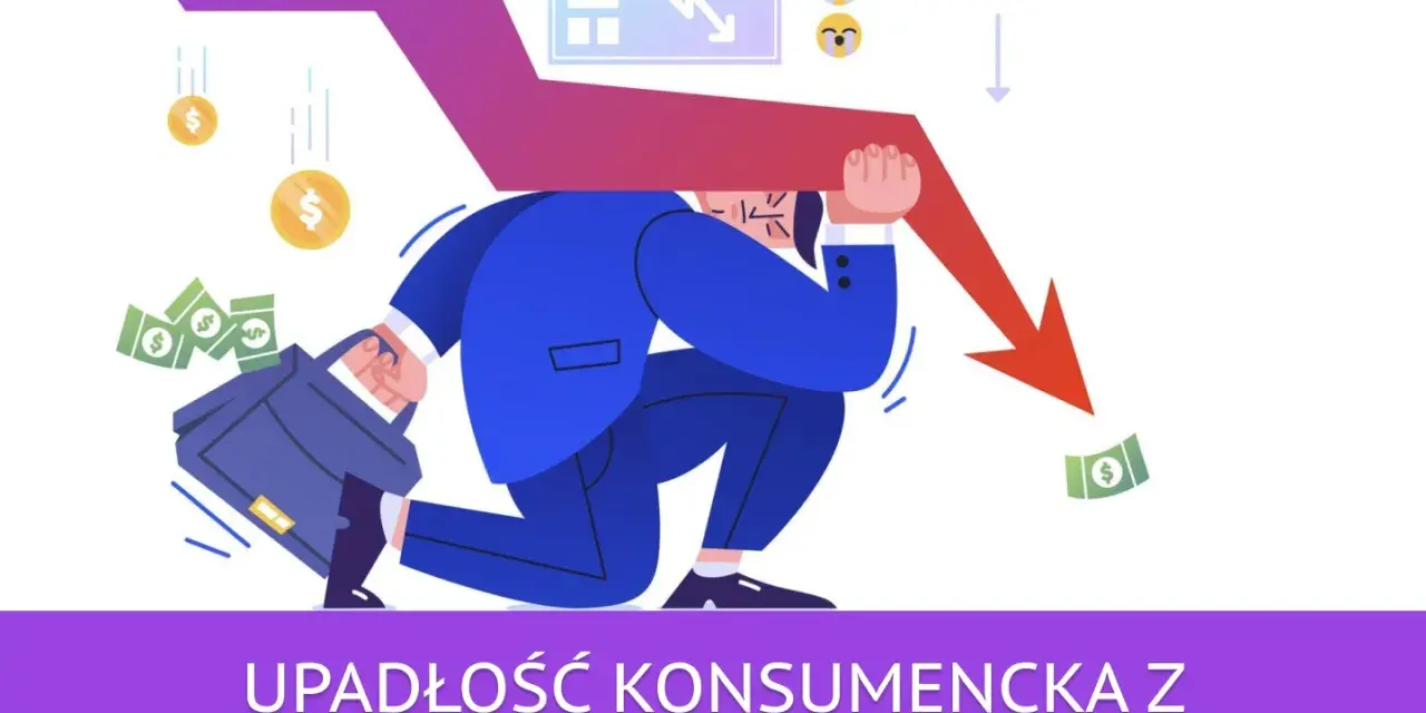 Biznesmen dźwiga ciężar spadkowego wykresu, symbolizując upadłość konsumencką z zachowaniem mieszkania.