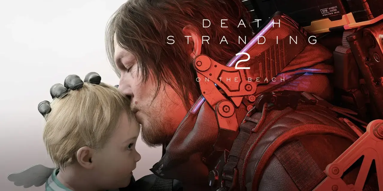 Sam besa a un bebé con alas, bajo el logo de Death Stranding 2. Aún no hay fecha de lanzamiento.