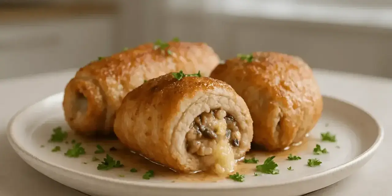 Roladki schabowe z pieczarkami i serem, idealne do obiadu. Pyszne i sycące, dowiedz się czym faszerować roladki schabowe.