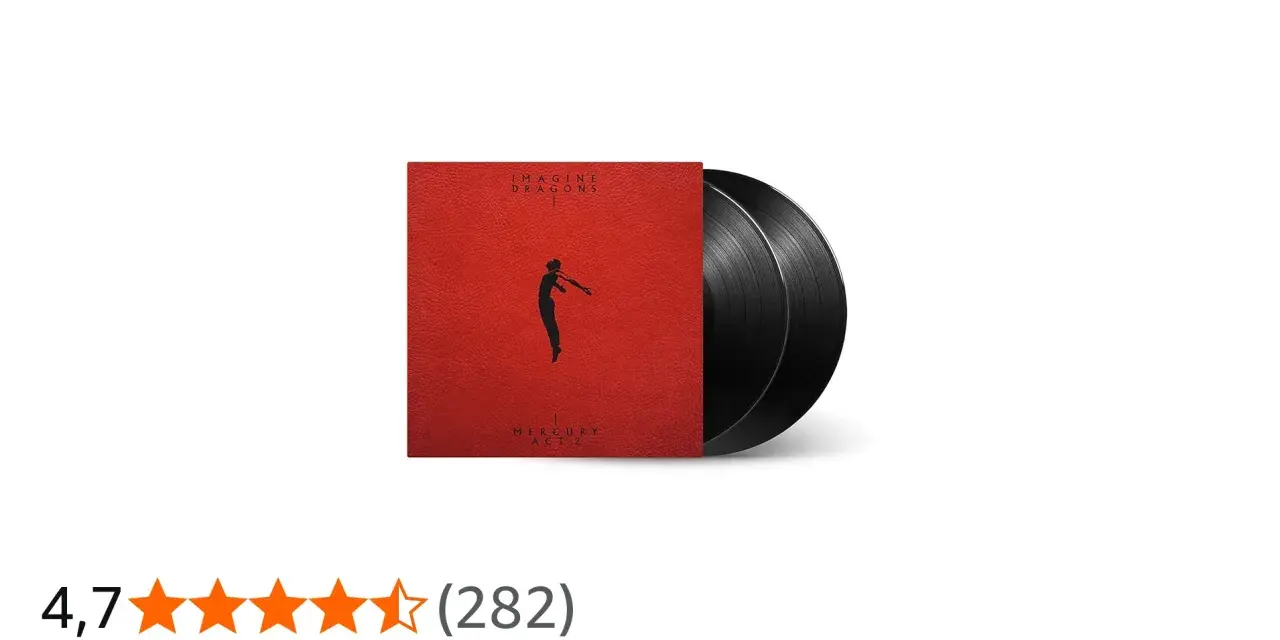 Płyta winylowa Imagine Dragons Mercury – Act 2. Czerwona okładka z sylwetką postaci i tytułem albumu.
