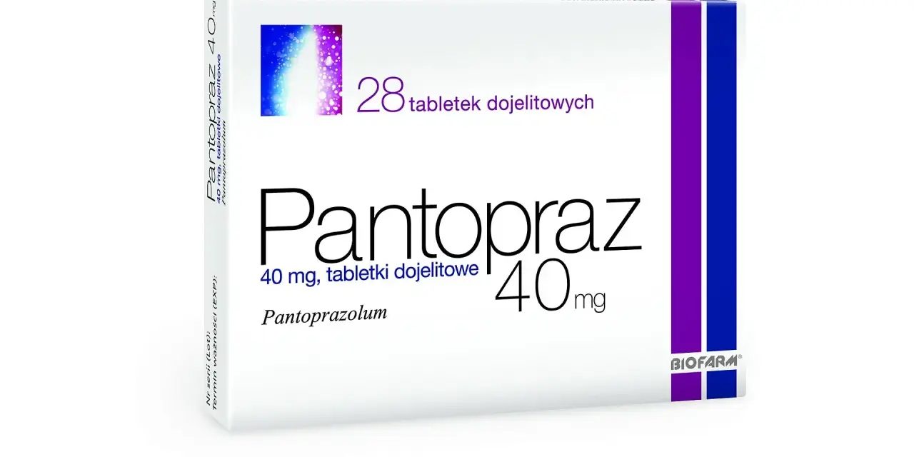 Opakowanie leku Pantoprazol 40 mg, zawierające 28 tabletek dojelitowych.