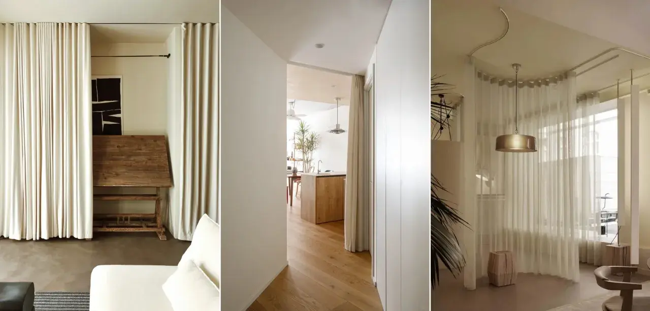 Cortinas de dormitorio elegantes y fluidas, creando ambientes acogedores.