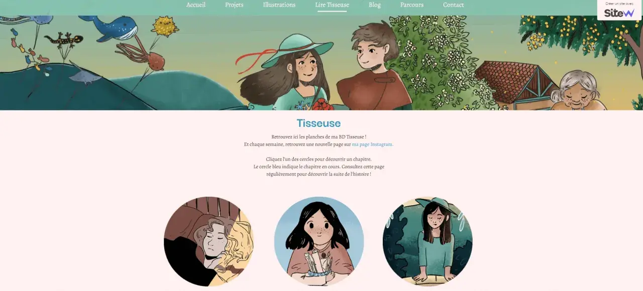 Découvrez les planches de ma BD Tisseuse, un univers à explorer. Venez faire un book de cette histoire captivante !
