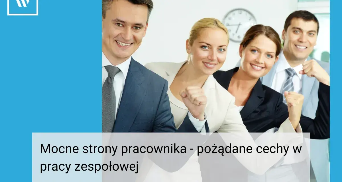Uśmiechnięci pracownicy świętują sukces. Ich mocne strony to klucz do efektywnej pracy zespołowej.