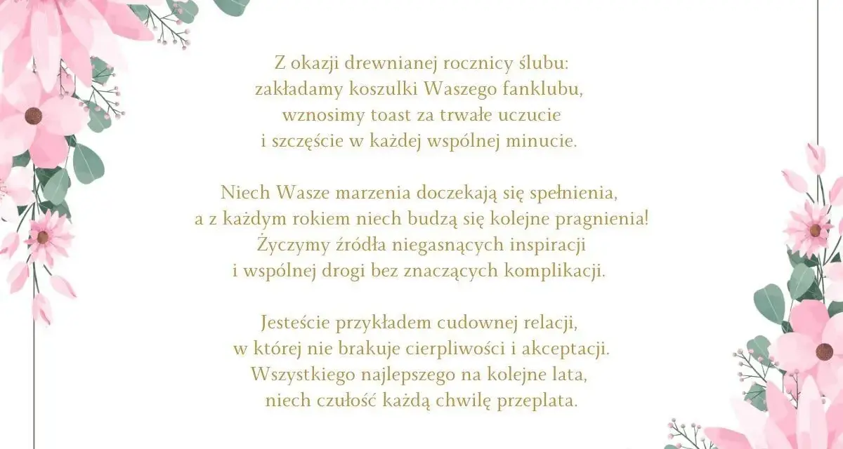 Rocznica ślubu! Kwiatowe życzenia dla Was. Niech miłość kwitnie, a wspólna droga będzie pełna szczęścia i inspiracji.