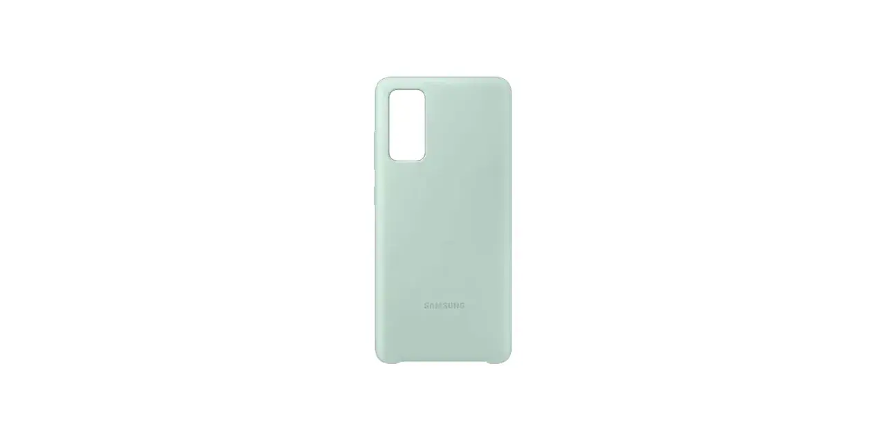 Jasnoszara obudowa na telefon Samsung Galaxy S20 FE z wycięciem na aparat.