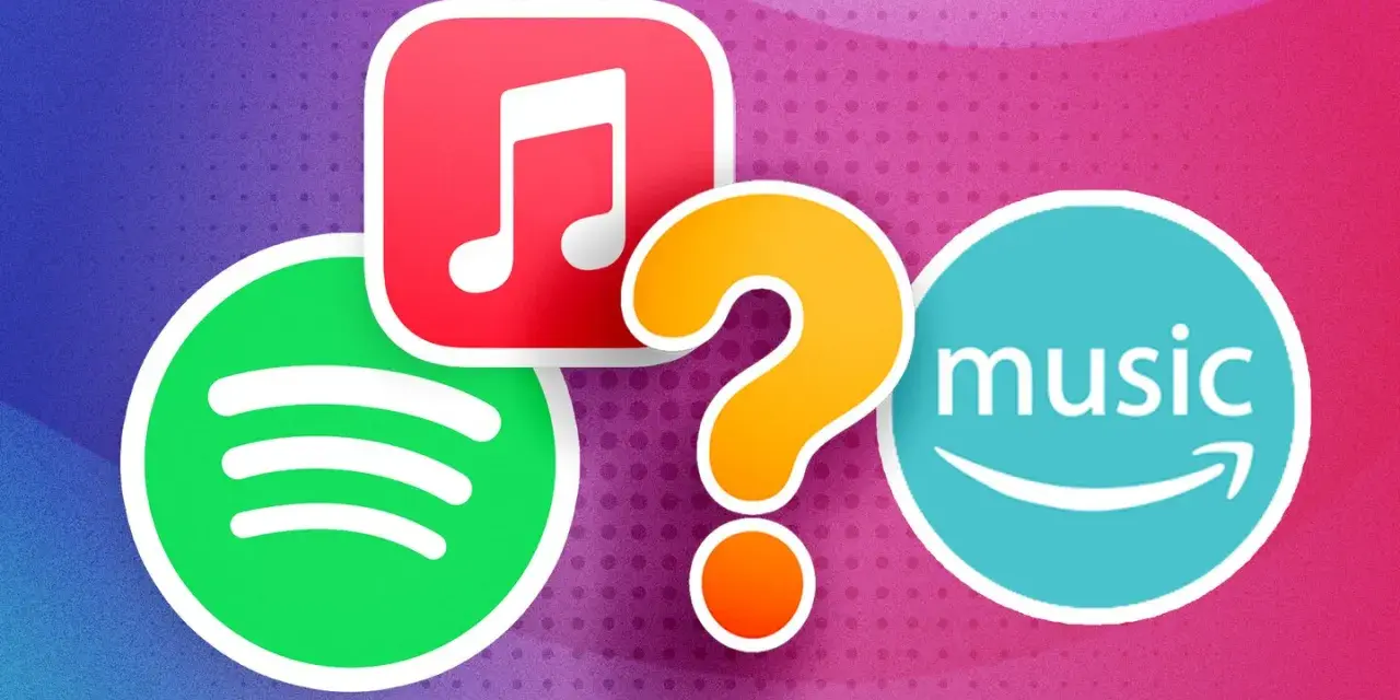 Spotify, Apple Music, Amazon Music: Welcher ist der beste Spotify Ersatz? Ein Fragezeichen symbolisiert die Entscheidung.