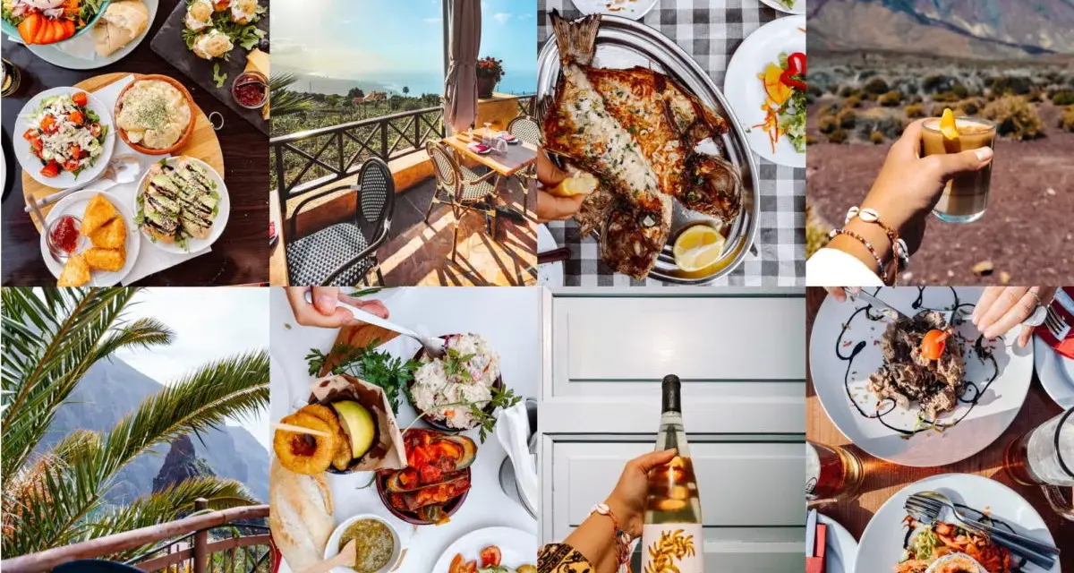Smaczne posiłki i widoki na Teneryfie. Kolorowe sałatki, ryba, tapas i napoje w urokliwych restauracjach.
