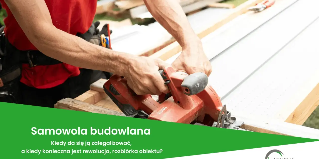 Ręce majstra tną piłą materiał budowlany. Temat: kara za samowolę budowlaną.