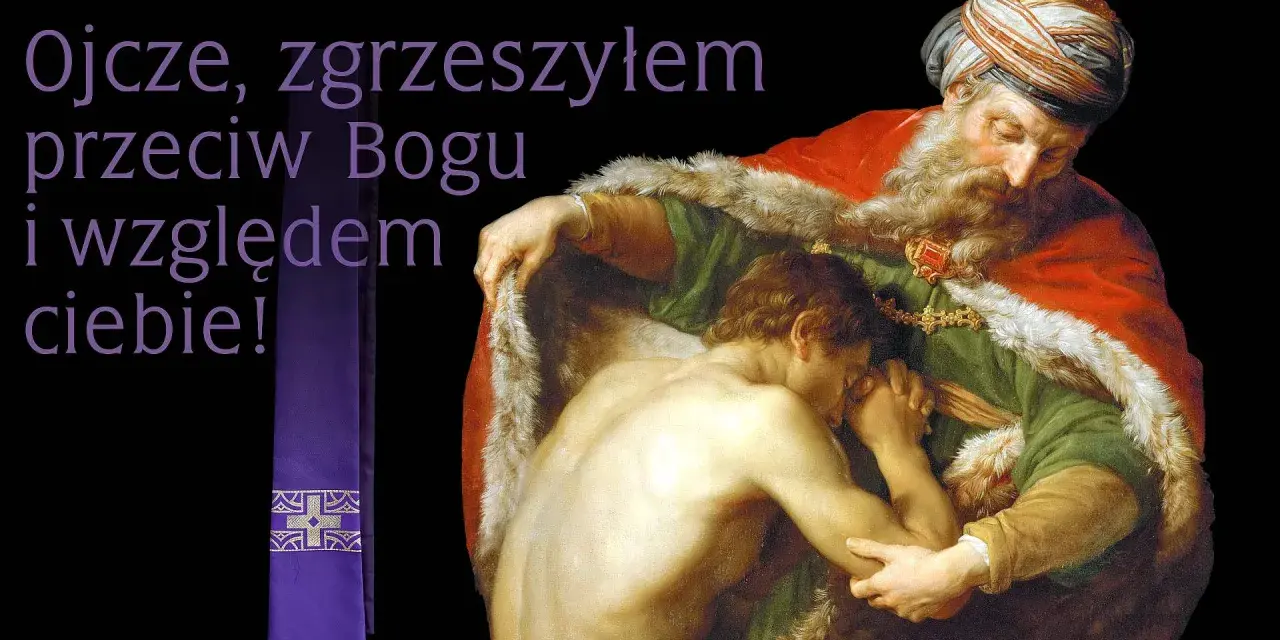 Obraz przedstawia powracającego syna marnotrawnego, który wyznaje swoje grzechy. To jeden z najczęstszych grzechów, przykład pokuty.