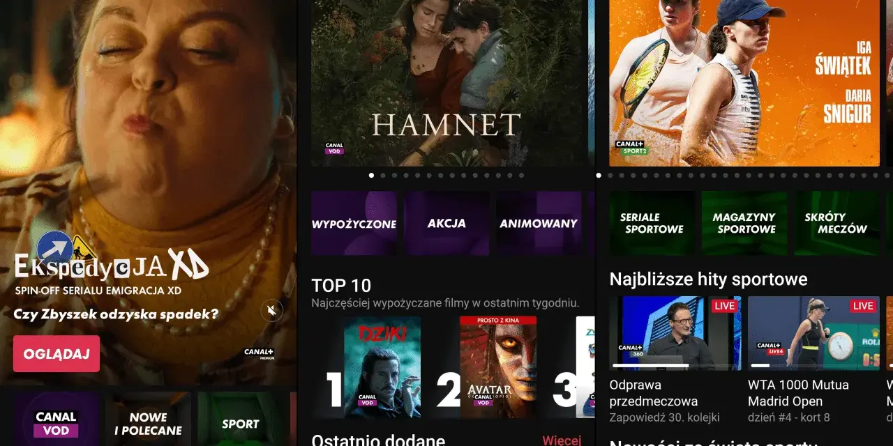 Aplikacja CANAL+ pozwala na oglądanie telewizji przez internet. Zobacz najnowsze filmy, seriale i transmisje sportowe.