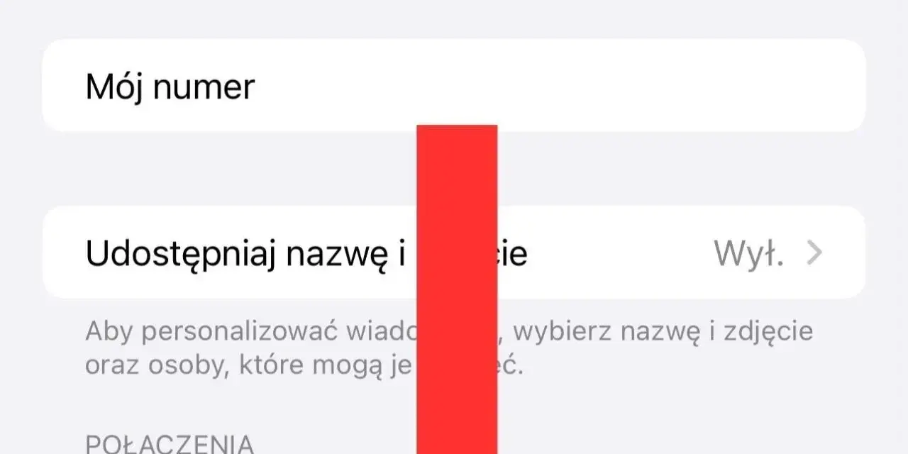 Ustawienia telefonu: "Ogłaszaj połączenia" ustawione na "Nigdy". Możesz tu też sprawdzić "Mój numer" i dowiedzieć się, jak zastrzec numer.