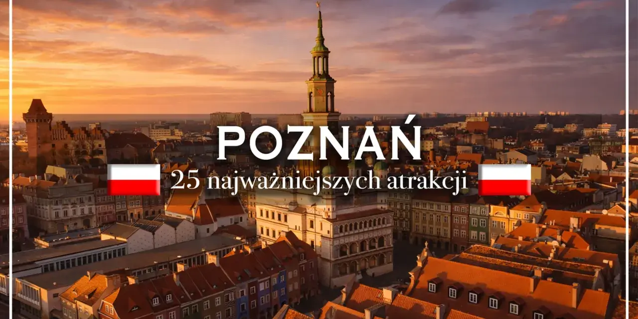 Poznań: 25 najpiękniejszych atrakcji dla par. Zachód słońca nad Starym Miastem.