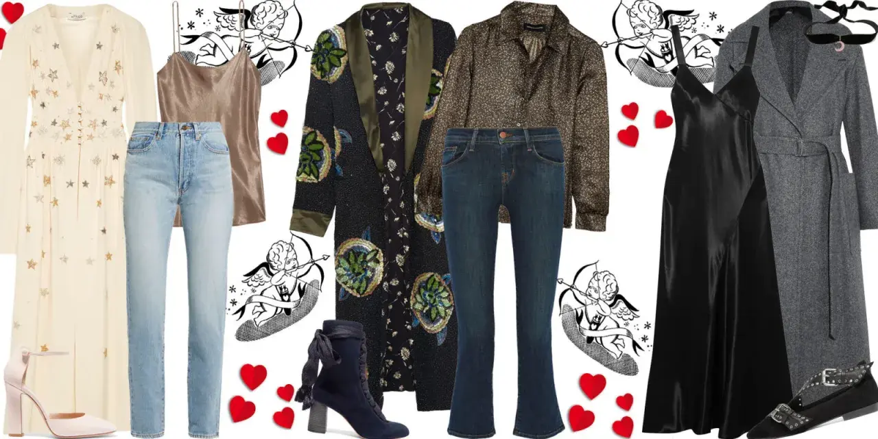 Idee per come vestirsi per un appuntamento: abiti eleganti, jeans, camicie scintillanti e cappotti chic.