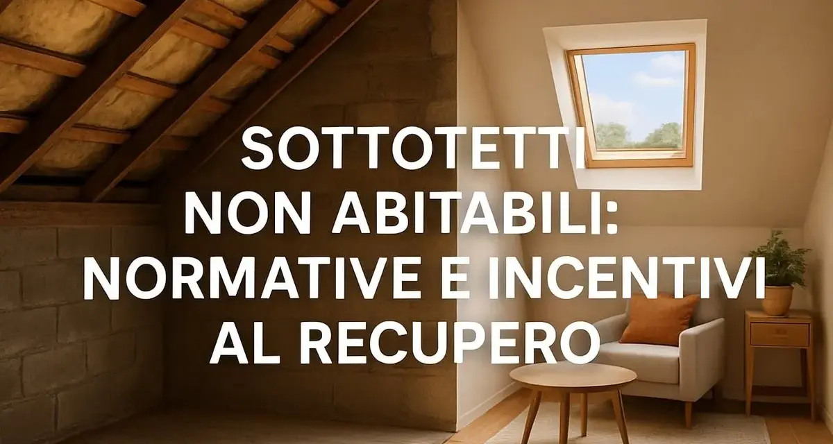 Sottotetti non abitabili: un'ispezione rivela normative e incentivi per il recupero. Spazio con poltrona, tavolino e lucernario.