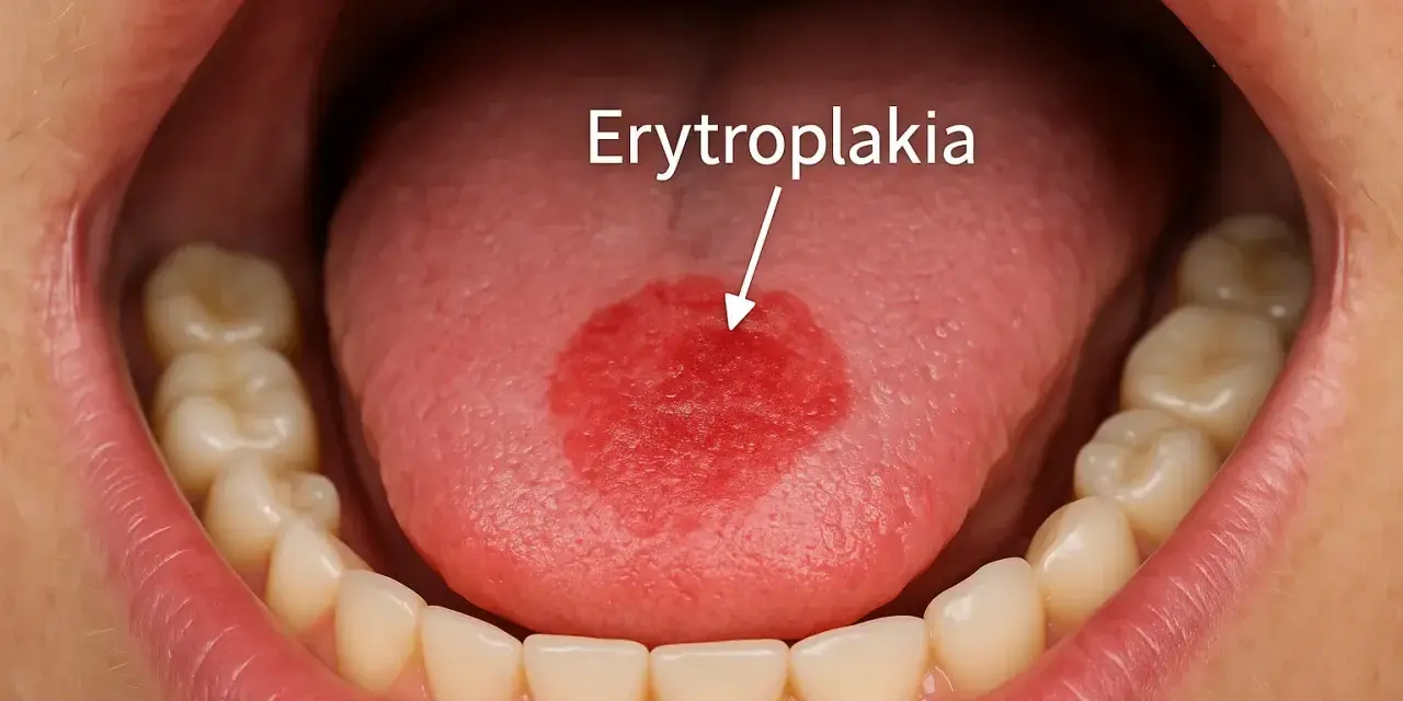 Czerwona plama na języku, oznaczona jako erytroplakia, wymaga uwagi.