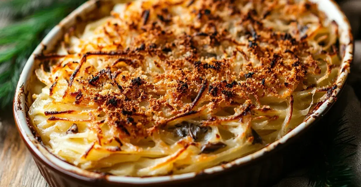 Janssons frestelse recept: en gyllene gratäng med potatis, grädde och ansjovis, perfekt för julbordet.