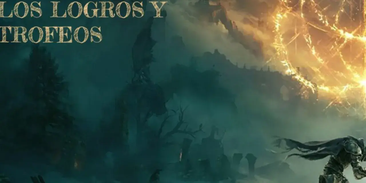 Elden Ring: todos los logros y trofeos. Un guerrero solitario se enfrenta a un mundo sombrío bajo un gran anillo dorado.