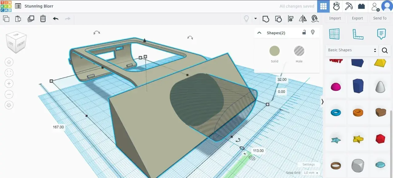 Projekt 3D w Tinkercad po polsku: tworzenie uchwytu z wycięciem.