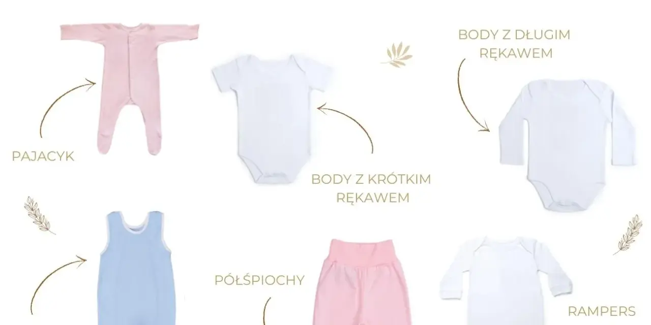 Różne ubranka niemowlęce: pajacyk, body z krótkim i długim rękawem, półśpiochy, śpiochy i rampers. Idealne rozmiary niemowlęce dla maluszka.
