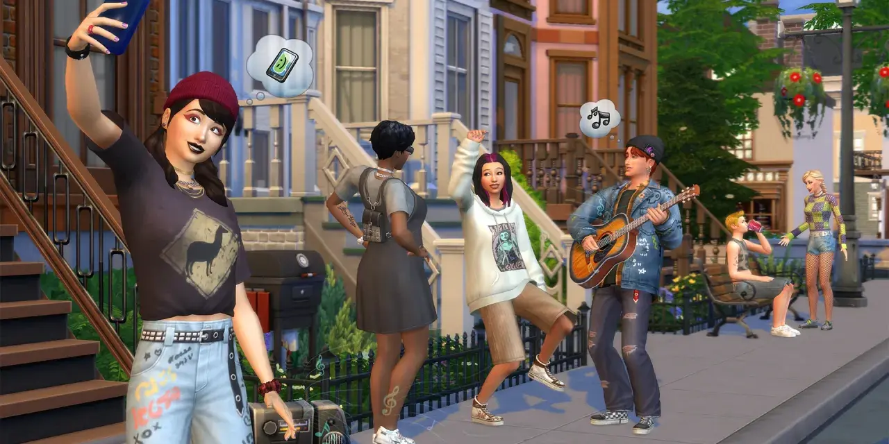Sims 4: trucos para subir habilidades de música y fotografía mientras disfrutan de un día soleado en la calle.