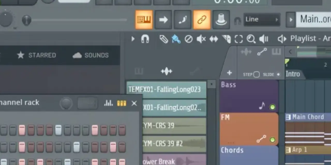 FL Studio-Oberfläche zeigt, wie man Plugins installiert. Der Channel Rack und die Playlist sind sichtbar.