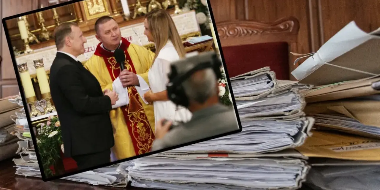 Kto udziela rozwodu kościelnego? Ksiądz w kościele, a obok stosy dokumentów, jak w sądzie.