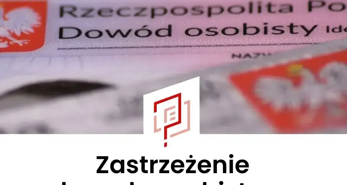 Zastrzeżenie dowodu osobistego. Dowód osobisty Rzeczypospolitej Polskiej.