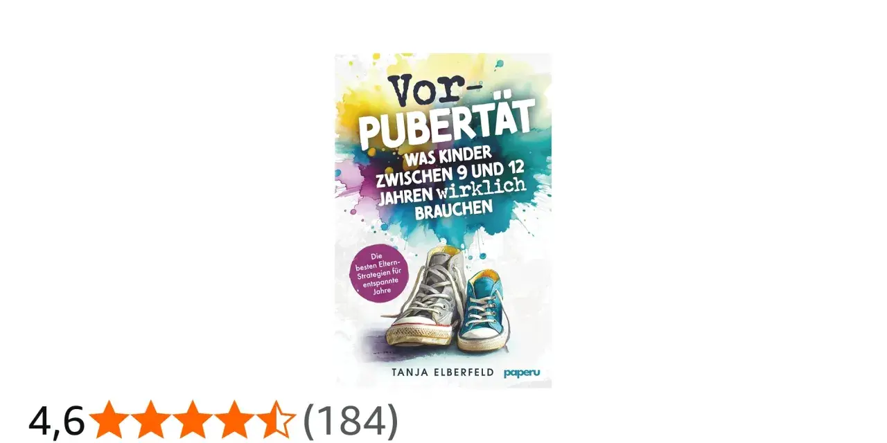 Buchcover: "Vor-PUBERTÄT" mit Turnschuhen. Ratgeber für Eltern von Kindern zwischen 9 und 12 Jahren.