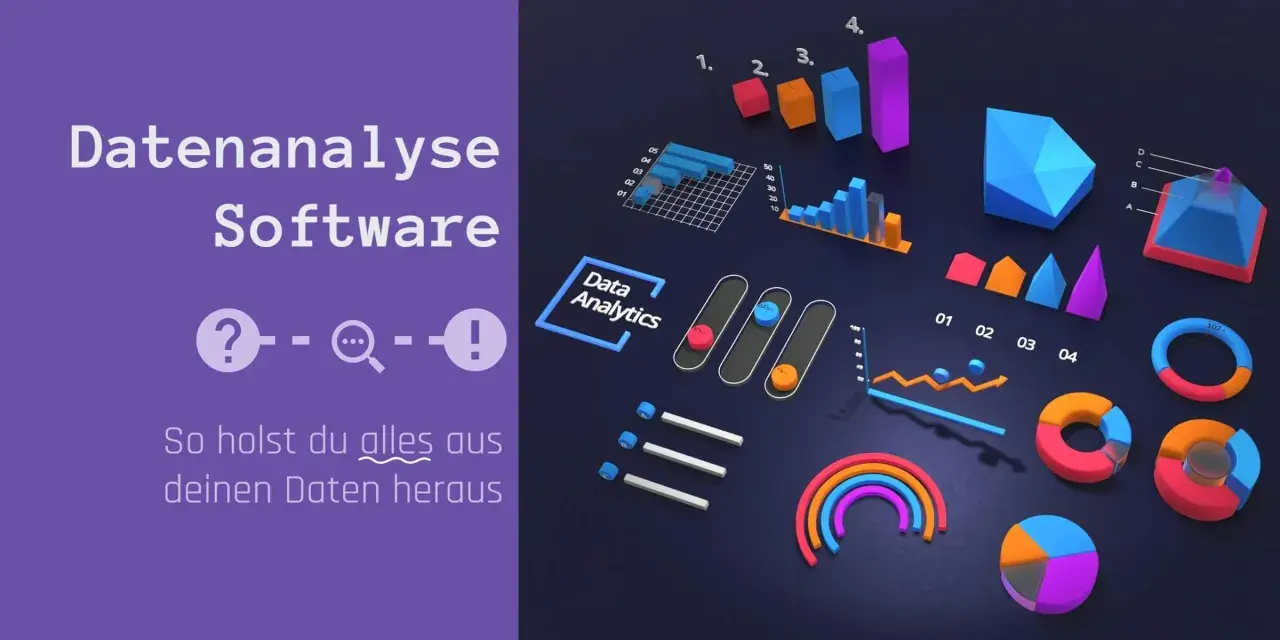 Datenanalyse-Software mit bunten Diagrammen und Grafiken. So holst du alles aus deinen Daten heraus.