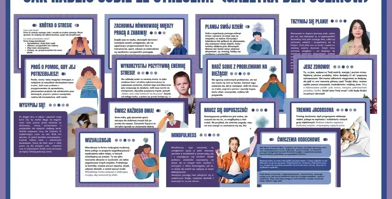 Jak radzić sobie ze stresem? Gazetka dla uczniów. 15 kart PDF.