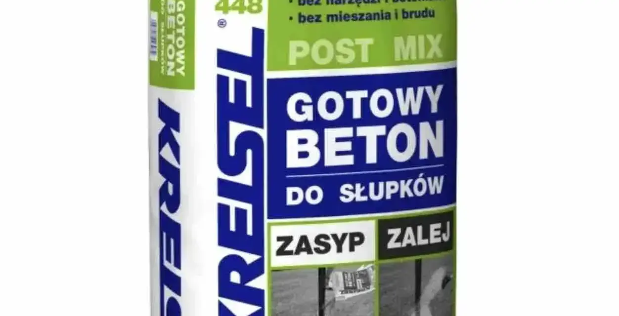 Gotowy beton Kreisel Post Mix do słupków. Worek 20 kg. Proste przygotowanie, ile cementu na kubik betonu? Tylko woda!