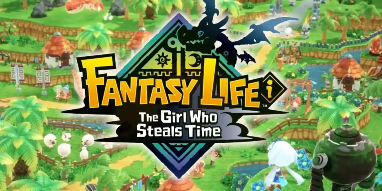 Un mundo vibrante de **fantasy life** con un dragón, ovejas y un robot. ¡Una aventura te espera!