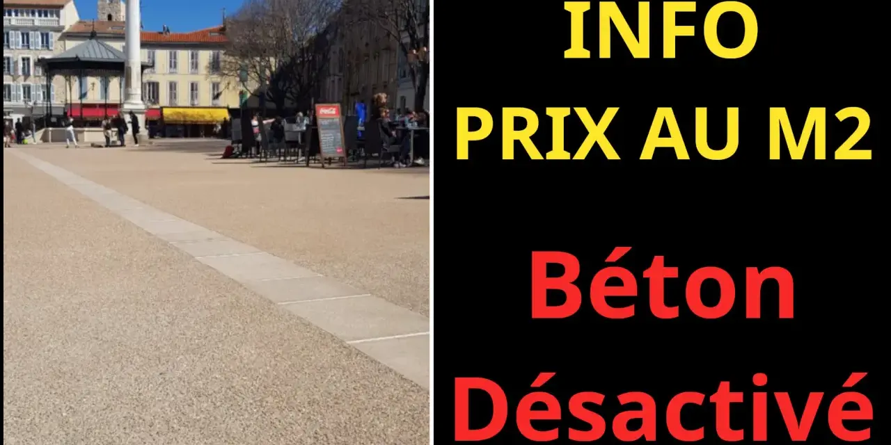 INFO PRIX AU M2 Béton Désactivé. Découvrez le prix au m2 du béton désactivé pour vos projets d'aménagement extérieur.