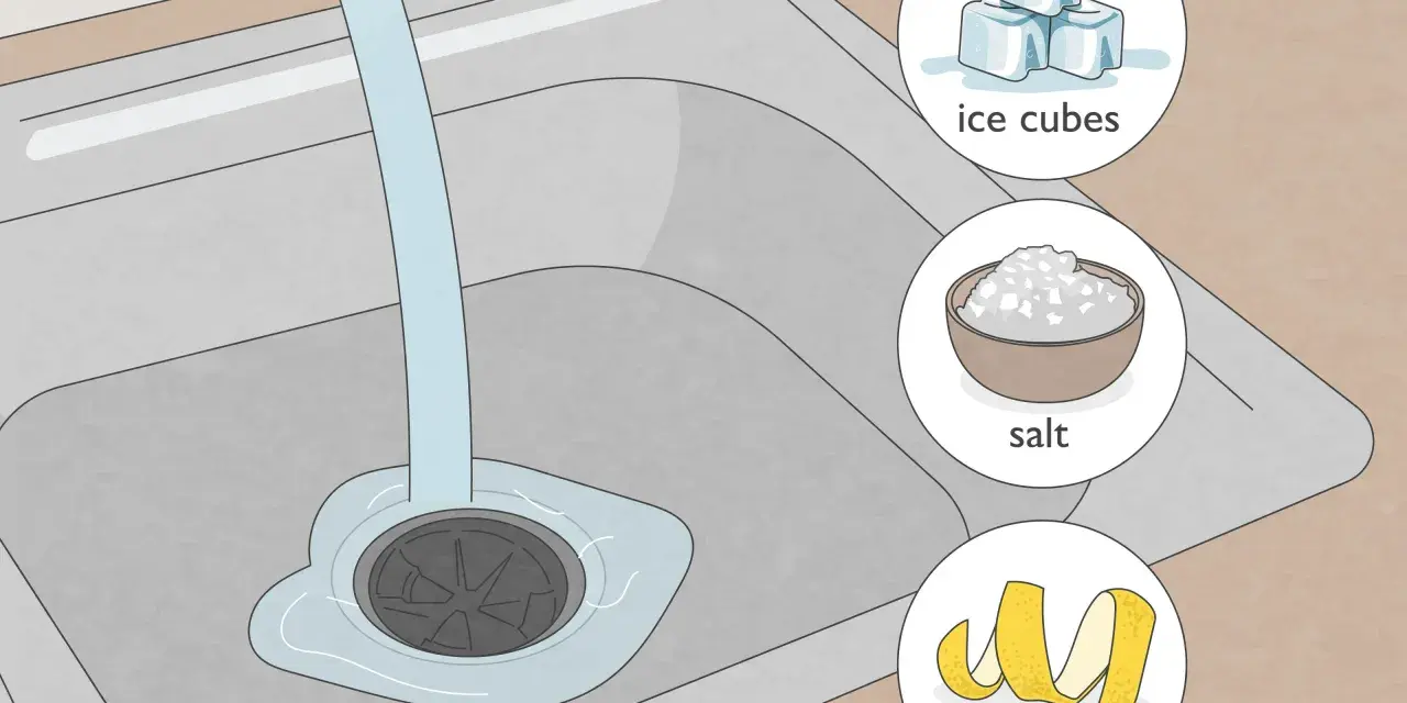 Learn how to fix a clogged kitchen sink using ice cubes, salt, and lemon.