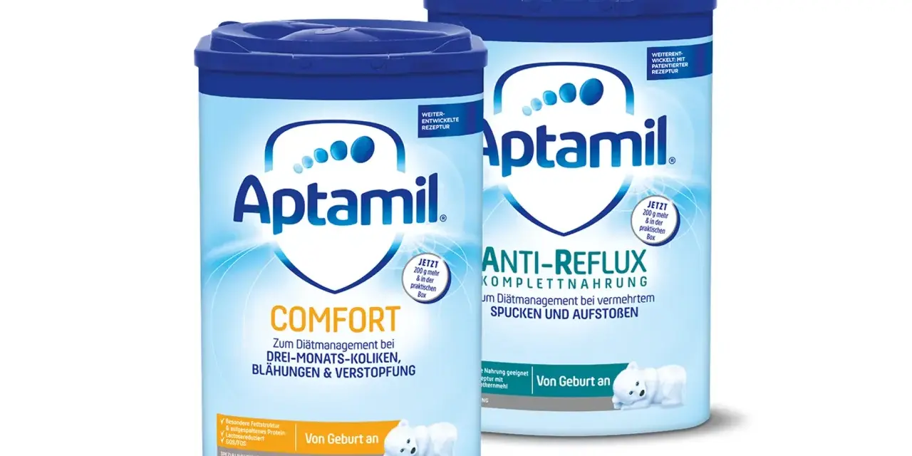 Aptamil Comfort und Anti-Reflux für die umstellung verdauung baby 3 monate. Hilft bei Koliken, Blähungen und Verstopfung.
