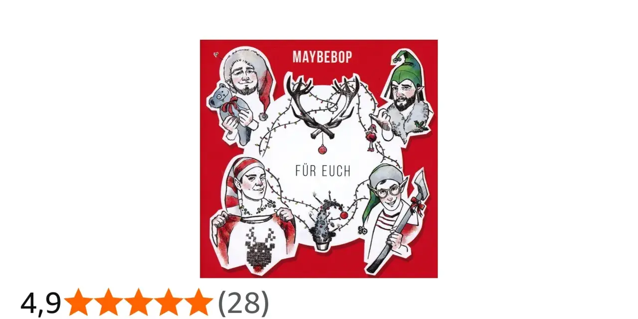 Maybebop "Für euch": Vier Männer als Elfen mit Weihnachtsmotiv.