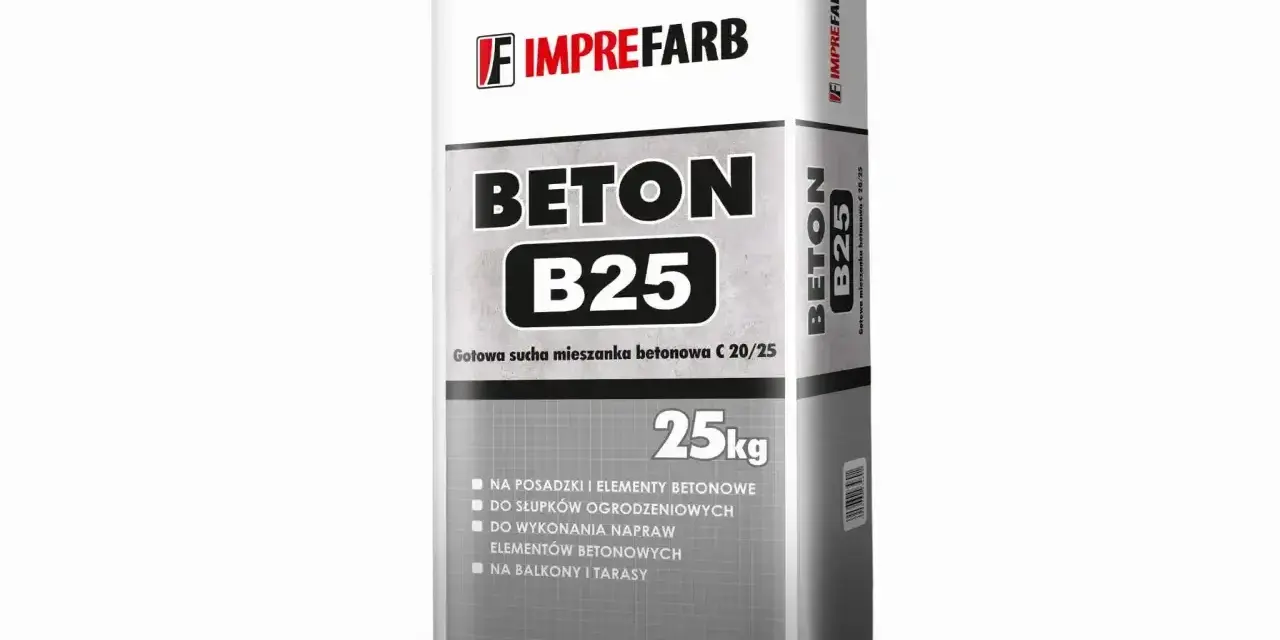 Worek betonu B25 Imprefarb 25kg. Zastanawiasz się, ile kosztuje worek cementu? Ten produkt jest idealny na posadzki, słupki ogrodzeniowe, balkony i tarasy.
