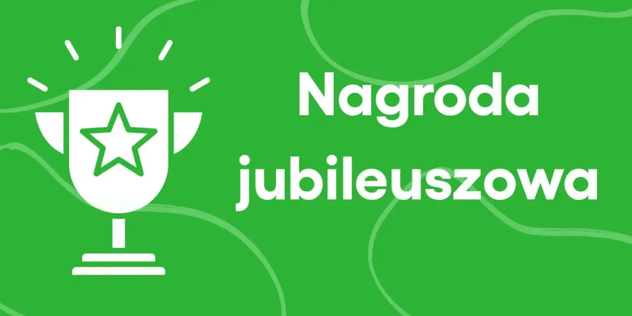 Biały puchar z gwiazdą symbolizuje nagrodę jubileuszową za 15 lat pracy.