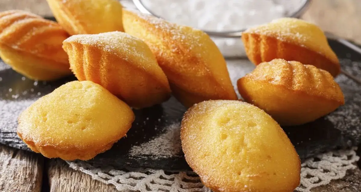Des madeleines dorées, saupoudrées de sucre glace, prêtes à être dégustées. Une invitation à la recette madeleine parfaite.