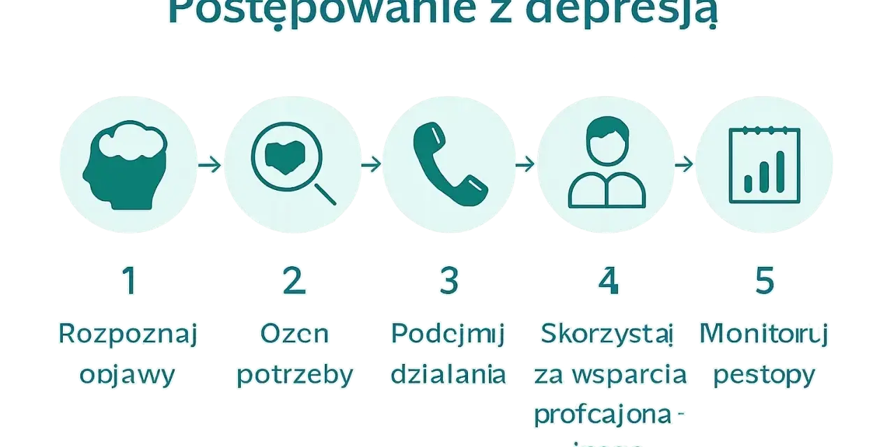 Jak pomóc osobie z depresją: rozpoznaj objawy, oceń potrzeby, podejmij działania, skorzystaj ze wsparcia, monitoruj postępy.