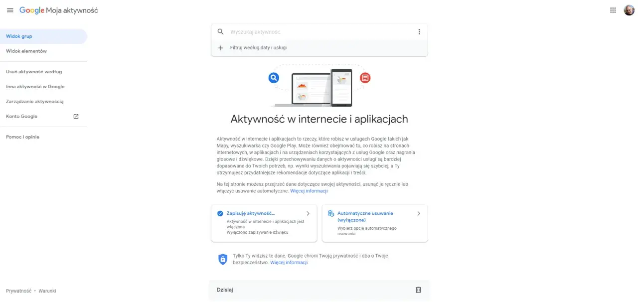 Zarządzaj swoją historią przeglądarki Google. Zobacz i usuń aktywność w internecie i aplikacjach, aby lepiej kontrolować dane.