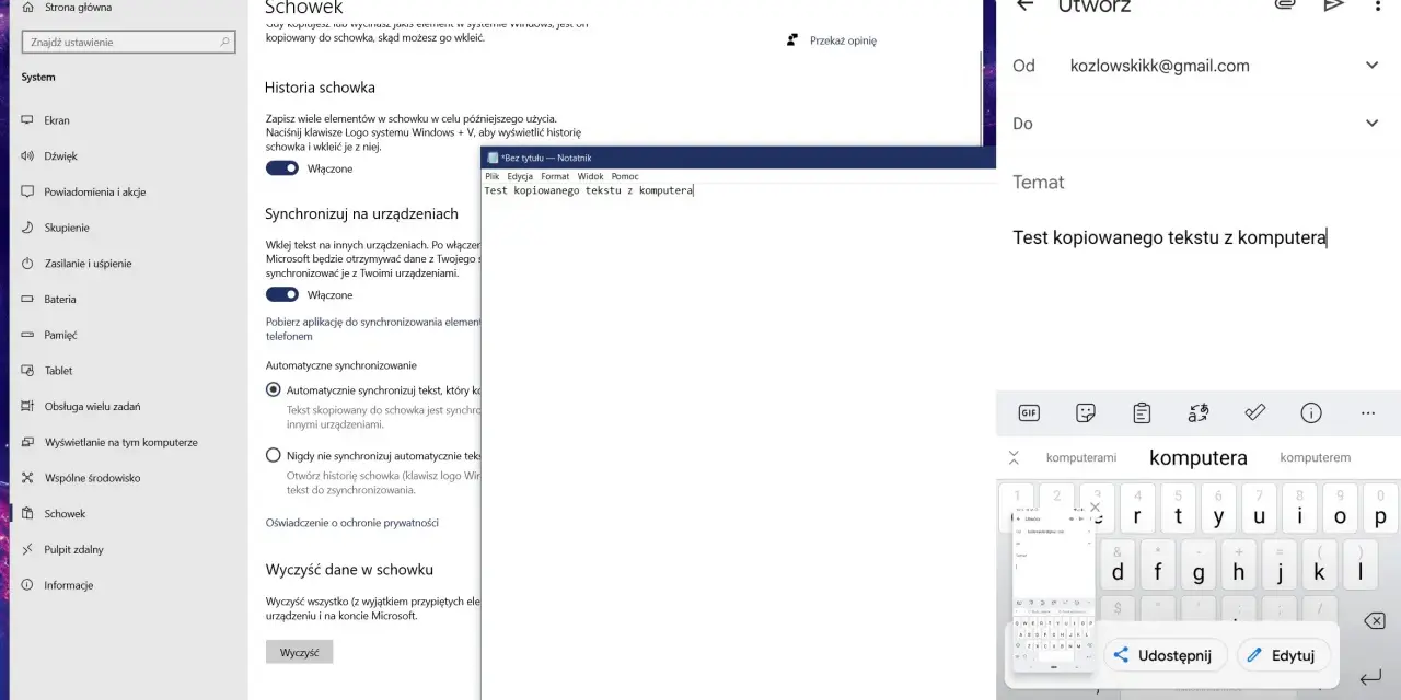 Jak otworzyć schowek Windows? Włącz historię schowka, by zapisywać i synchronizować tekst między urządzeniami. Naciśnij Win+V, by zobaczyć kopiowane elementy.